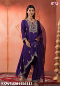 Embroidered Silk Kurti With Pant And Dupatta-ISKWSU281156113