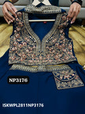 Embroidered Georgette Palazzo With Crop Top And Dupatta-ISKWPL2811NP3177/NP3176