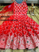 Banarasi Weaved Silk Gown With Net Dupatta-ISKWGN2811NP2670