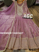 Embroidered Tissue Shimmer Silk Gown With Dupatta-ISKWGN2811AGC4427