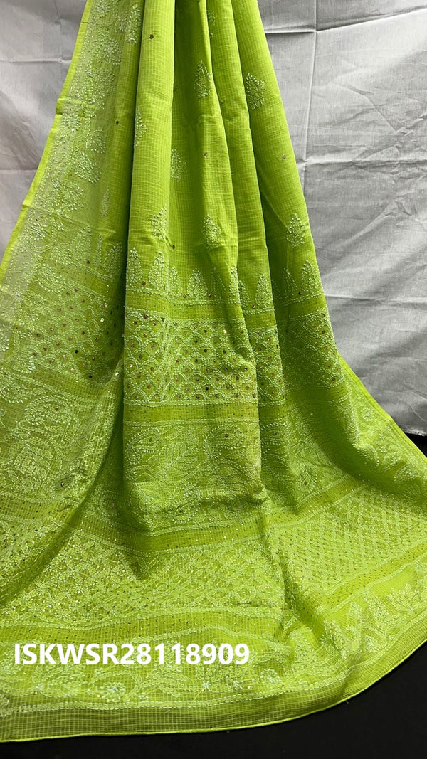 Dyable Chikankari Kota Doriya Saree-ISKWSR28118909