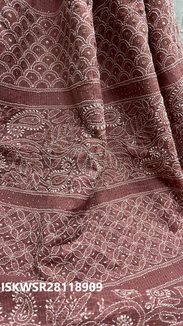 Dyable Chikankari Kota Doriya Saree-ISKWSR28118909