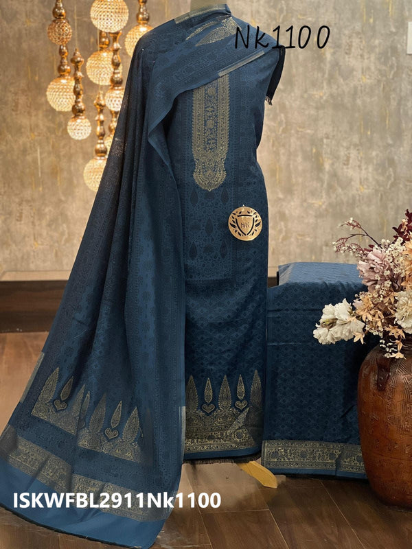 Zari Weaved Viscose Pashmina Kurti With Bottom And Dupatta-ISKWFBL2911Nk1100