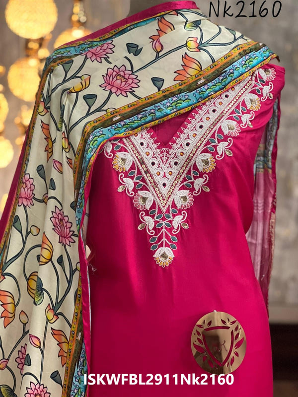 Embroidered Silk Kurti With Shantoon Bottom And Digital Printed Gaji Silk Dupatta-ISKWFBL2911Nk2032/Nk2160