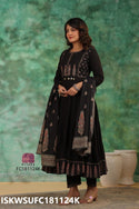 Printed Cotton Anarkali Kurti With Pant And Dupatta-ISKWSUFC181124K