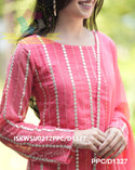 Embroidered Georgette Kurti With Cotton Pant And Dupatta-ISKWSU0212PPC/D1327