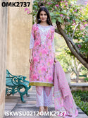 Printed Cotton Kurti With Pant And Dupatta-ISKWSU0212OMK2737