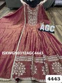 Embroidered Tissue Shimmer Silk Gown With Dupatta-ISKWGN0312AGC4443