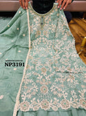 Embroidered Silk Kurti With Skirt And Dupatta-ISKWSKT0312NP3191