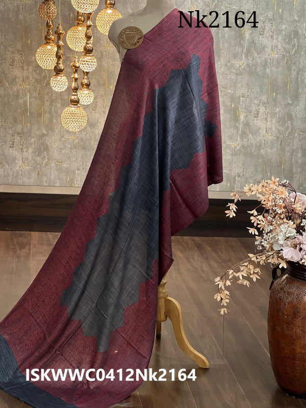 Silk Woolen Shawl-ISKWWC0412Nk2164