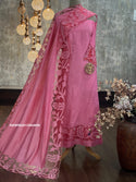 Sequined Chanderi Silk Kurti With Shantoon Bottom And Dupatta-ISKWFBL0412Nk0896