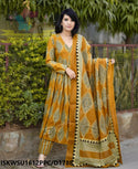 Ajrakh Printed Cotton Anarkali Kurti With Pant And Malmal Cotton Dupatta-ISKWSU1612PPC/D1788