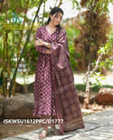 Block Printed Cotton Anarkali Kurti With Pant And Malmal Cotton Dupatta-ISKWSU1612PPC/D1777