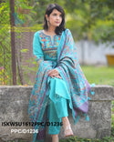 Handloom Cotton Kurti With Pant And Kantha Printed Khadi Silk Dupatta-ISKWSU1612PPC/D1236