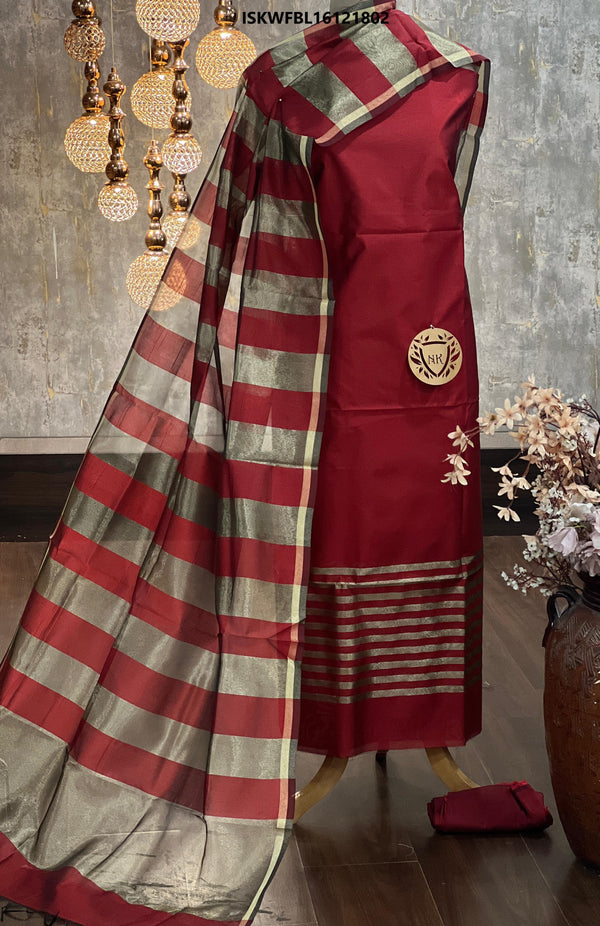 Banarasi Silk Kurti With Bottom And Tissue Dupatta-ISKWFBL16121802