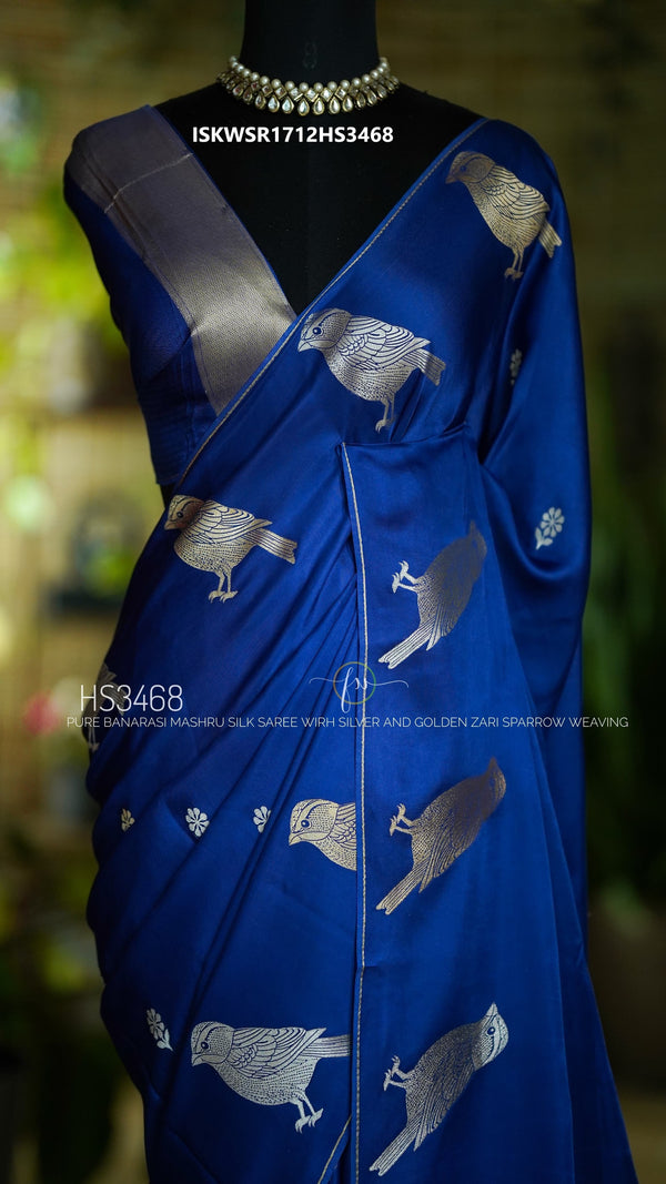 Banarasi Mashru Silk Saree With Blouse-ISKWSR1712HS3468