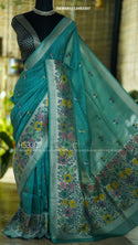 Munga Tussar Silk Saree With Brocade Blouse-ISKWSR1712HS3307