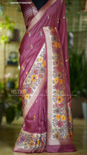 Munga Tussar Silk Saree With Brocade Blouse-ISKWSR1712HS3307