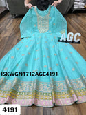 Embroidered Chanderi Silk Gown With Digital Printed Silk Dupatta-ISKWGN1712AGC4191