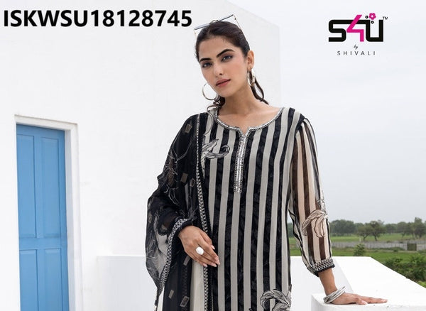 Printed Silk Kurti With Pant And Dupatta-ISKWSU18128745