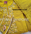 Embroidered Linen Cotton Kurti With Pant And Dupatta-ISKWSUVC221024Y