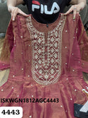 Embroidered Tissue Shimmer Silk Gown With Dupatta-ISKWGN1812AGC4443