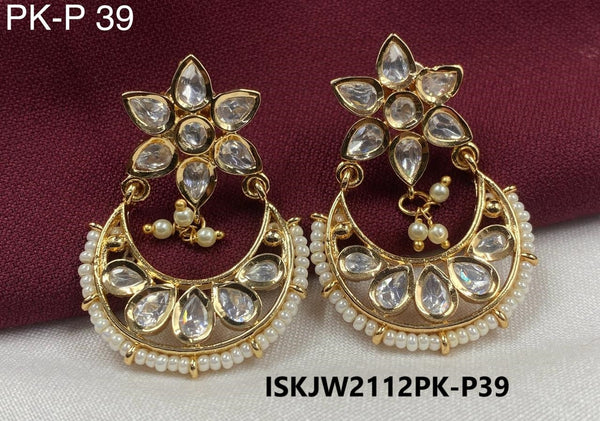 Kundan Earrings-ISKJW2112PK-P39