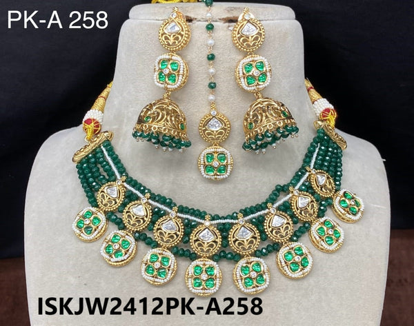 Kundan Jewelry Set-ISKJW2412PK-A258