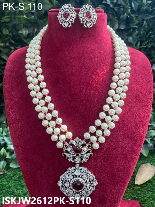 Kundan Necklace Set-ISKJW2612PK-S110