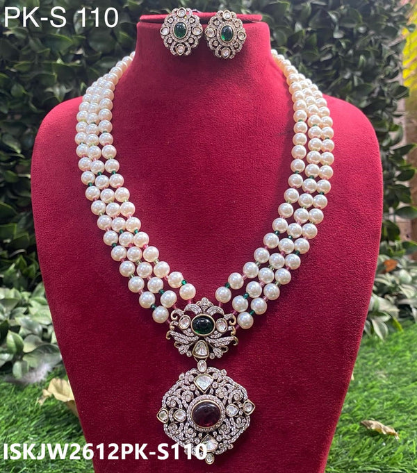 Kundan Necklace Set-ISKJW2612PK-S110