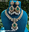 Kundan Necklace Set-ISKJW2612PK-Z304