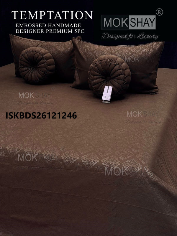 Embossed Handmade 5Pc Cushion Bedding Set-ISKBDS26121246