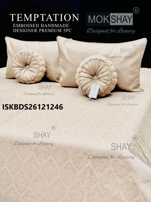 Embossed Handmade 5Pc Cushion Bedding Set-ISKBDS26121246