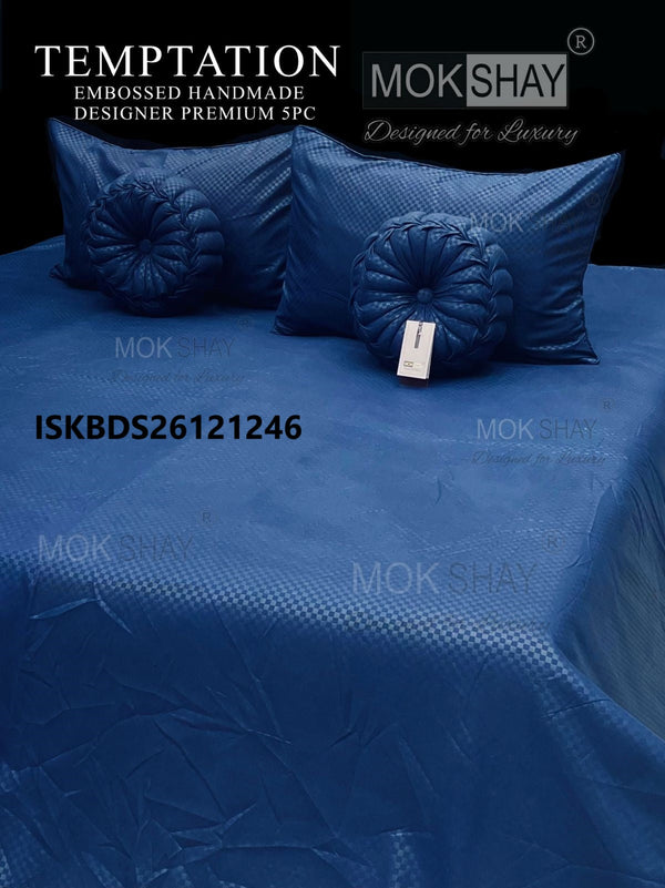 Embossed Handmade 5Pc Cushion Bedding Set-ISKBDS26121246