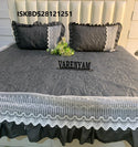 Quilted Bedcover With Lace And Frill 3Pc Set-ISKBDS28121251