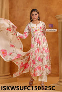 Digital Floral Printed Cotton Kurti With Pant And Dupatta-ISKWSUFC150125C