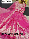 Embroidered Organza Anarkali Kurti With Pant And Dupatta-ISKWSU2101OMK2708