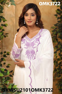 Embroidered Crepe Kurti With Pant And Dupatta-ISKWSU2101OMK3722