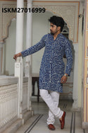 Men's Bagru Hand Block Printed Cotton Kurta With Pajama-ISKM27016999