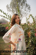 Hand Block Printed Malmal Cotton Kurti With Pant-ISKWKUFC080125C