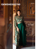 Chinon Silk Sharara And Embroidered Crop Top-ISKWSH03025740