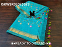 Embroidered Linen Saree With Blouse-ISKWSR03025678