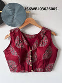 Hand Crafted Hand Block Printed Cotton Blouse-ISKWBL03026005