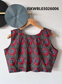 Hand Crafted Hand Block Printed Cotton Blouse-ISKWBL03026006