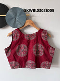 Hand Crafted Hand Block Printed Cotton Blouse-ISKWBL03026005