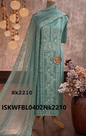 Embroidered Georgette Kurti With Shantoon Bottom And Chiffon Dupatta-ISKWFBL0402Nk2210