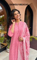 Cotton Schiffli Kurti With Pant And Kota Doriya Dupatta-ISKWSU10026545