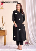 Embroidered Linen Cotton Kurti With Pant-ISKWKUFC110225K