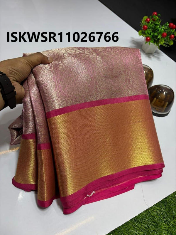 Banarasi Weaved Tissue Katan Silk Saree With Brocade Blouse-ISKWSR11026766