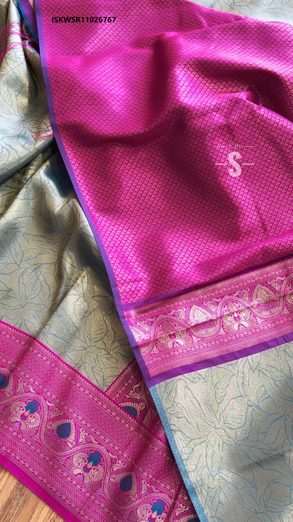 Banarasi Weaved Tissue Silk Saree With Contrast Self Weaving Blouse-ISKWSR11026767